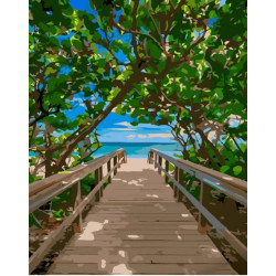 Картина по номерам Пейзаж. Лестница к окну, с лаком, 30х40см, в термопакете, Strateg (SS6770-mt)