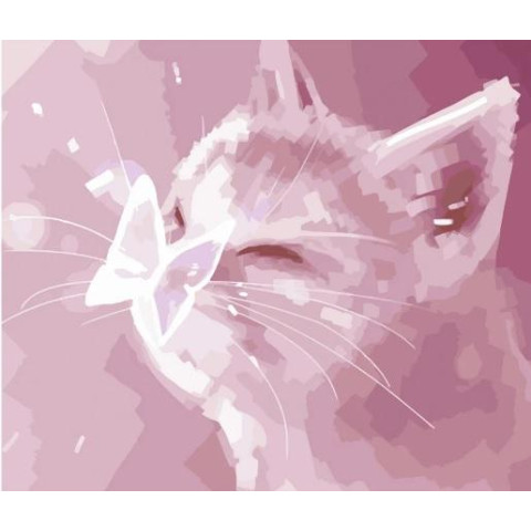 Картина за номерами Тварини. Метелик на носику, , 40х50см, в термопакеті, Strateg (DY183-mt)