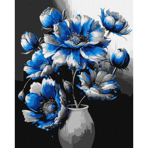 Картина за номерами Квіти. Досконалість ліній, з фарбами металiк extra, 40х50см, в термопакеті, Идейка (КНО3245-mt)