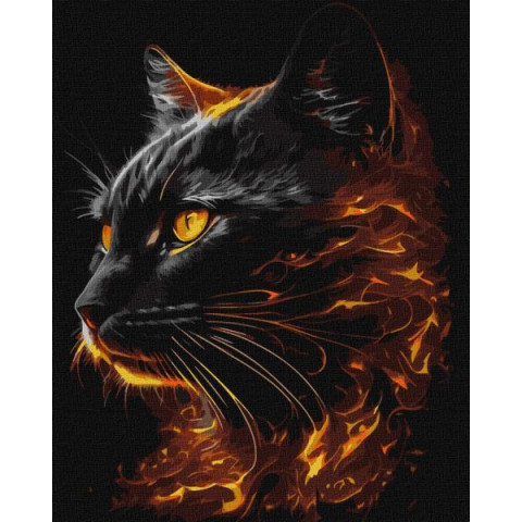 Картина за номерами Тварини. Вогняна краса, з фарбами металiк extra, 40х50см, в термопакеті, Идейка (КНО6516-mt)