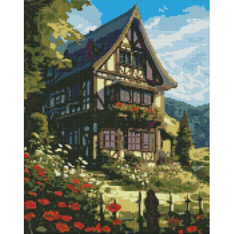 Алмазна мозаїка  Сільська. Казка у горах, , 40х50см, полотно на підрамнику, Идейка (AMO7663-mt)