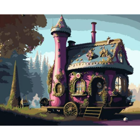 Картина за номерами Абстракція. Казковий дім на колесах, , 40х50см, в термопакеті, Strateg (GS1336-mt)