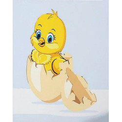 Картина по номерам Птицы. Птенец в скорлупе, 30х30 см, термопакет, Strateg (ES200-mt)