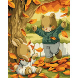 Картина по номерам Животные. Золотой ноябрь, 40х50см, термопакет, Идейка (КНО6540-mt)