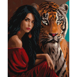 Картина по номерам Люди, Животные. Власть красоты, 40х50см, термопакет, Идейка (КНО8318-mt)