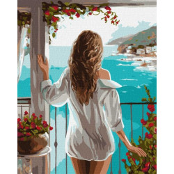Картина за номерами Люди. Морська далечінь, 40х50см, термопакет, Идейка (КНО8316-mt)