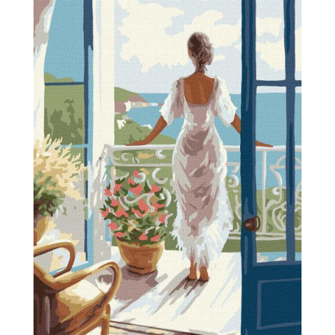 Картина по номерам Люди. Рассвет на море, 40х50см, термопакет, Идейка (КНО8339-mt)