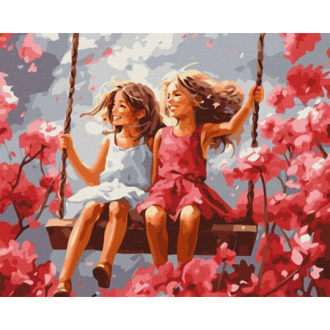 Картина по номерам Люди. Лучшие подружки, 40х50см, термопакет, Идейка (КНО8364-mt)