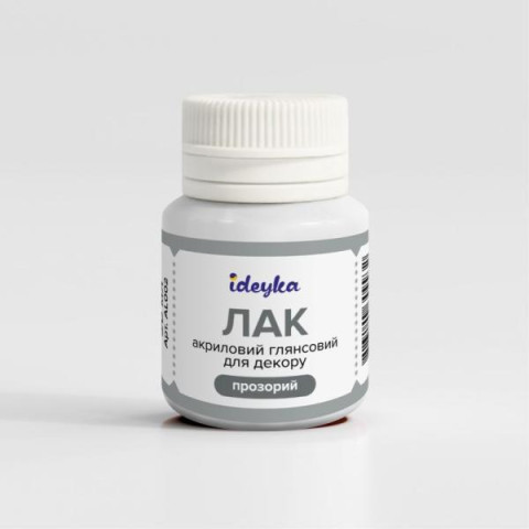 Лак акриловый глянцевый для декора (прозрачный), см, термопакет, Идейка (AL002-mt)