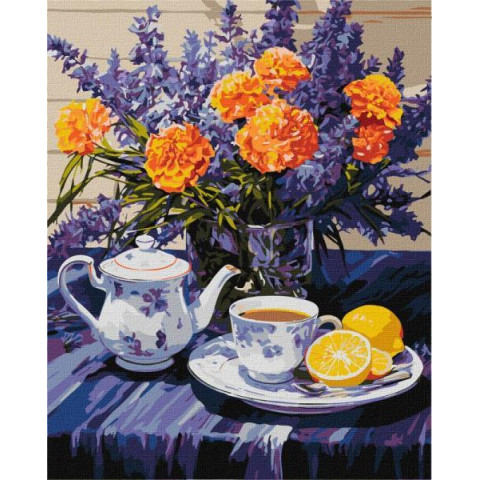 Картина за номерами Натюрморти. Лавандова гармонія, 40х50см, в термопакеті, Идейка (КНО3265-mt)