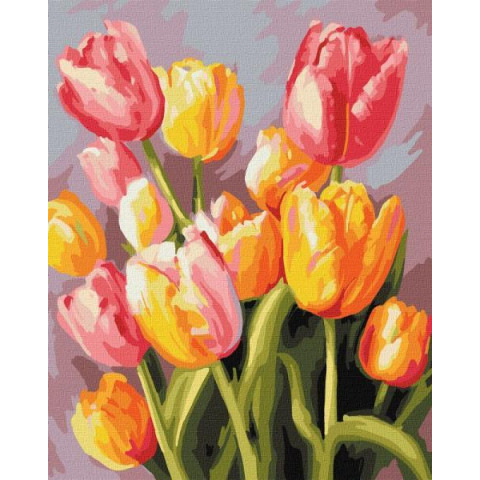 Картина по номерам Цветы. Весенний букет, 40х50см, в термопакете, Идейка (КНО3268-mt)
