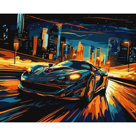 Картина по номерам Цветы. Ночной город, 40х50см, в термопакете, Идейка (КНО3644-mt)