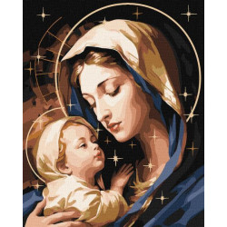 Картина за номерами Релігія. Любов матері, з фарбами металік, 40х50см, в термопакеті, Идейка (КНО8414-mt)