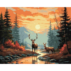 Картина за номерами Тварини. Витончені олені, 40х50см, в термопакеті, Идейка (КНО6576-mt)