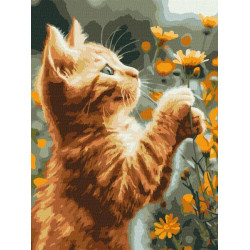 Картина по номерам Животные. Рыжий пушистик, 30х40см, в термопакете, Идейка (КНО6607-mt)