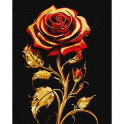 Картина по номерам Цветы. Символ красоты, с красками металлик extra, 40х50см, в термопакете, Идейка (КНО3244-mt)