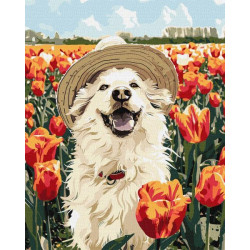 Картина за номерами Тварини. Щасливий лабрадор, 40х50см, в термопакеті, Идейка (КНО6623-mt)