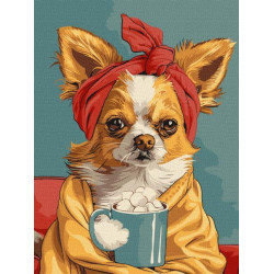 Картина за номерами Тварини. Чудова кава, 30х40см, в термопакеті, Идейка (КНО6626-mt)