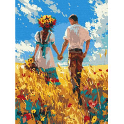 Картина по номерам Люди. Прогулка влюбленных, 30х40см, в термопакете, Идейка (КНО8453-mt)