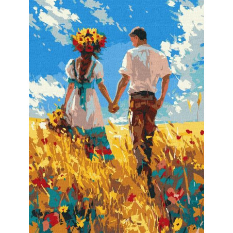 Картина за номерами Люди. Прогулянка закоханих, 30х40см, в термопакеті, Идейка (КНО8453-mt)