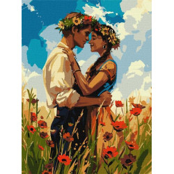 Картина по номерам Люди. Влюбленная пара, 30х40см, в термопакете, Идейка (КНО8456-mt)