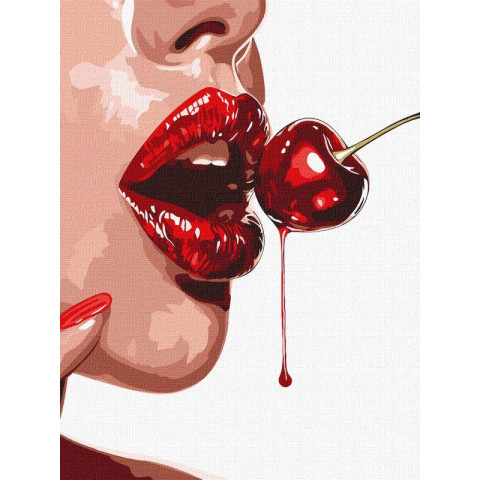 Картина по номерам Люди. Сладкая вишня, 30х40см, в термопакете, Идейка (КНО8460-mt)
