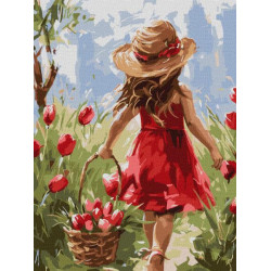 Картина по номерам Люди. Цветочная радость, 30х40см, в термопакете, Идейка (КНО8469-mt)