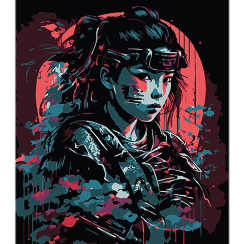 Картина за номерами Люди. Елегантність і сила, чорний фон, 40х50см, в термопакеті, Strateg (AH1124-mt)