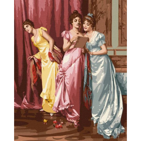 Картина по номерам Люди. Захоплюючий лист, 40х50см, в термопакете, Идейка (КНО7305-mt)