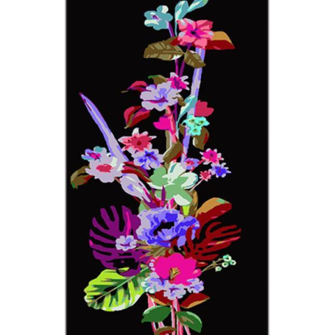 Картина по номерам Цветы. Весенняя палитра, черный фон, 25х50см, в термопакете, Strateg (BH5025-9-mt)