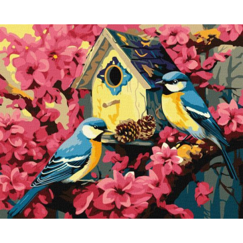 Картина по номерам Птицы. Уютный скворечник, 40х50см, в термопакете, Идейка (КНО6562-mt)