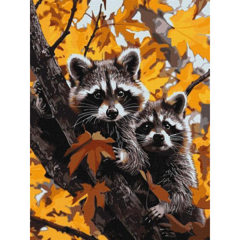 Картина по номерам Животные. Приключение енотов, 30х40см, в термопакете, Идейка (КНО6653-mt)