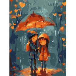 Картина по номерам Люди. Под зонтиком, 30х40см, в термопакете, Идейка (КНО8472-mt)