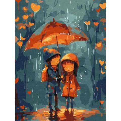 Картина по номерам Люди. Под зонтиком, 30х40см, в термопакете, Идейка (КНО8472-mt)