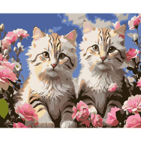 Картина за номерами Тварини. Чарівні пухнастики, 30х40см, в термопакеті, Strateg (LY35-mt)