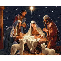 Картина за номерами Релігія. Таїнство Різдва, 40х50см, в термопакеті, Идейка (КНО8367-mt)