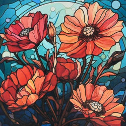 Набір для творчості алмазна картина Червоні маки Strateg розміром 30х30 см (DEEX16300), арт: DEEX16300-mt