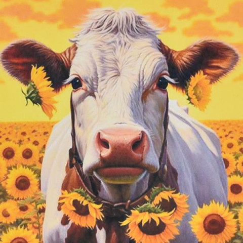 Набір для творчості алмазна картина Корова на фоні безмежної природи Strateg розміром 30х30 см (HEE16335), арт: HEE16335-mt