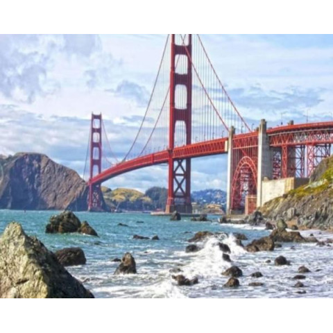 Набір для творчості алмазна картина Міст Золоті Ворота Strateg розміром 30х40 см (HEG86113), арт: HEG86113-mt