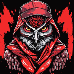 Набір для розпису по номерах Детективна сова у графіті стилі Strateg на чорному фоні розміром 40х40 см (AV4040-51)