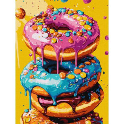 Набір для розпису по номерах "Смачненькі пончики" 30х40см