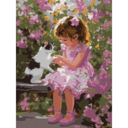 Набір для розпису по номерах "Ігри з котиком" 30х40см