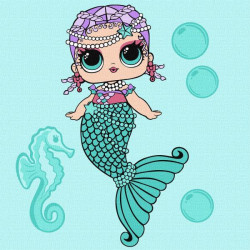 Набір для розпису по номерах  для дітей "L.O.L. Surprise! Mermaids Merbaby" 40х40 см