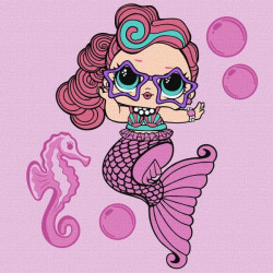 Набір для розпису по номерах  для дітей "L.O.L. Surprise! Mermaids Waves" 40х40 см