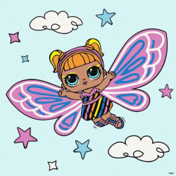 Набір для розпису по номерах  для дітей "L.O.L. Surprise! O.M.G. Fairies Flutterstar" 40х40см