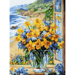 Набір для розпису по номерах "Квіткове узбережжя" 30х40см