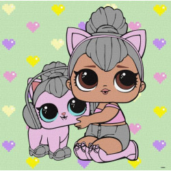 Набір для розпису по номерах для дітей "L.O.L.Surprise!TroopSurprise KittyQueen WithKittyKitty"40х40