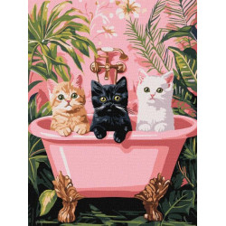 Набір для розпису по номерах "Коти у ванній" 30х40см