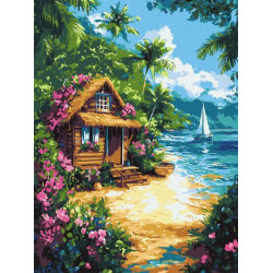 Набір для розпису по номерах "Будинок у тропіках" 30х40см