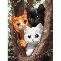 Набір для розпису по номерах "Котики на дереві" 30х40см